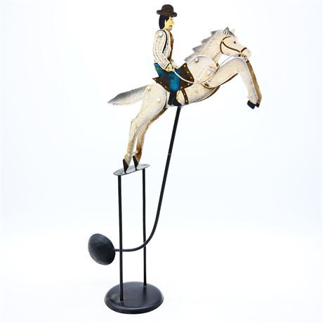 Balance Perpetual Motion Counter Rocker Cowboy and Horse