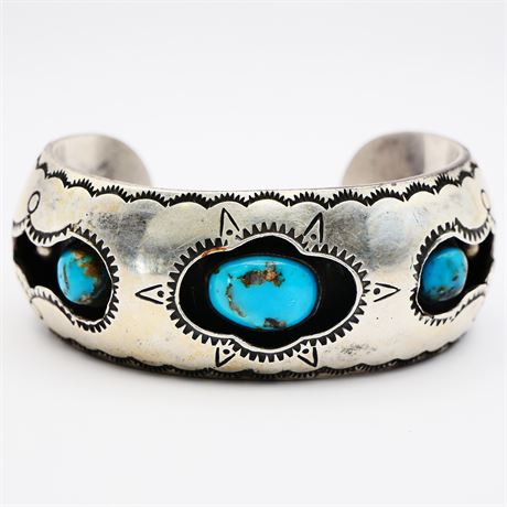 Metal with Turquoise Cuff Bracelet