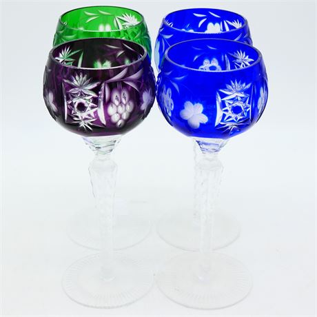 Crystal Cut Wine Glasses (Set of 4)