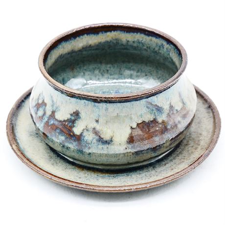 Ceramic Bowl with Attached Plate