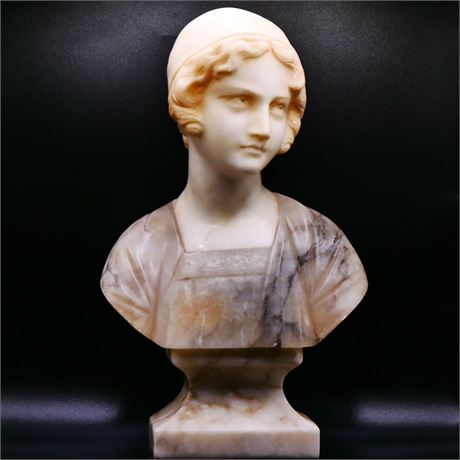 Carved Marble Bust Statue
