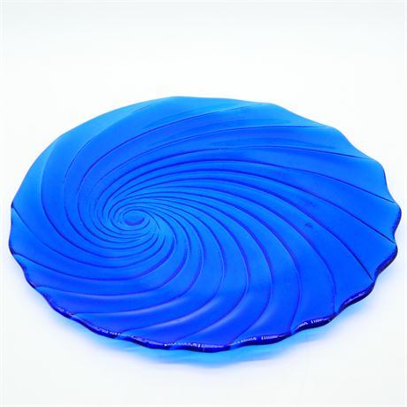 Large Blue Swirl Platter