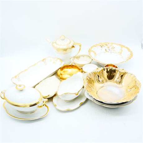 White and Gold Colored Items Assortment (Total of 18)