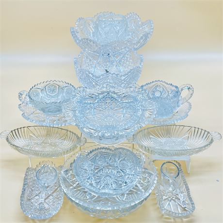 Assortment of Cut Crystal Dishes