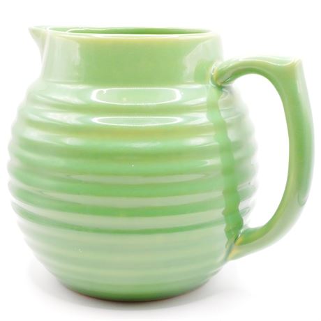Over and Back Yellow Ware Pitcher
