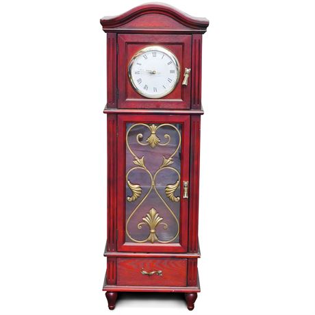 Clock Cabinet w/Shelves and Drawer