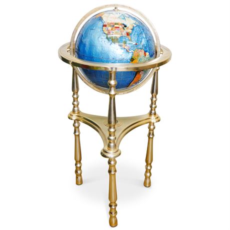 Mixed Minerals Globe and Stand