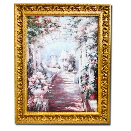 Romantic Pathway Oil on Canvas Painting