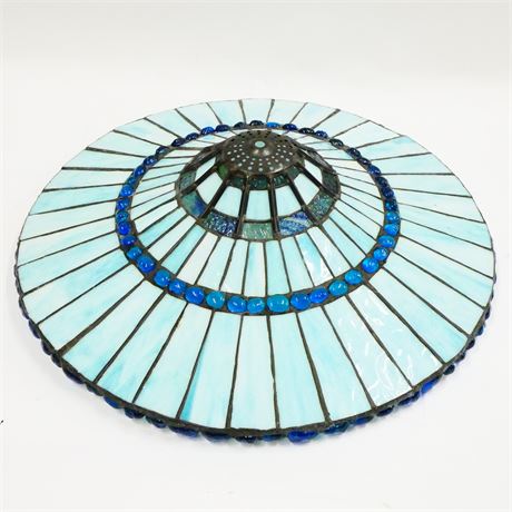 Flat Blue Tiffany-Style Lampshade