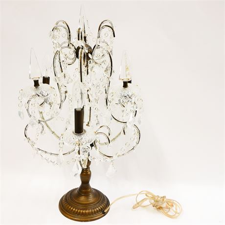 Ornate Glass Prism Table Lamp