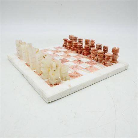 Unique Marble and Onyx Mini Chess Set