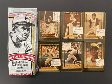 1993 City Pride Bread Roberto Clemente Limited Edition Cards Complete Set w/ Bag
