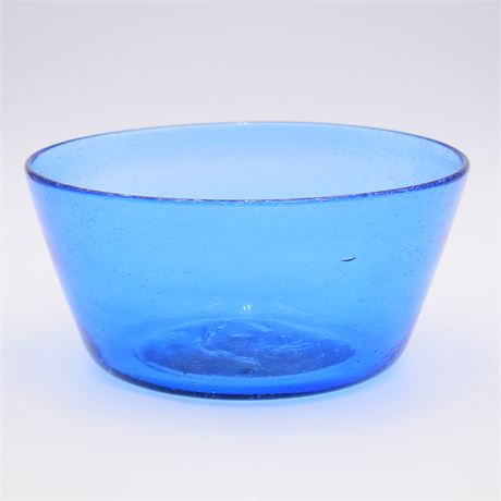 Mexican Blue Glass Serving Bowl