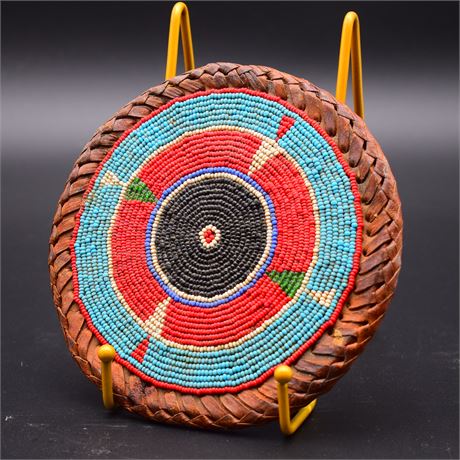 Native American Bead and Leather Coaster