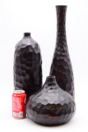 Urban Trends Dark Wood Vases Set of 3