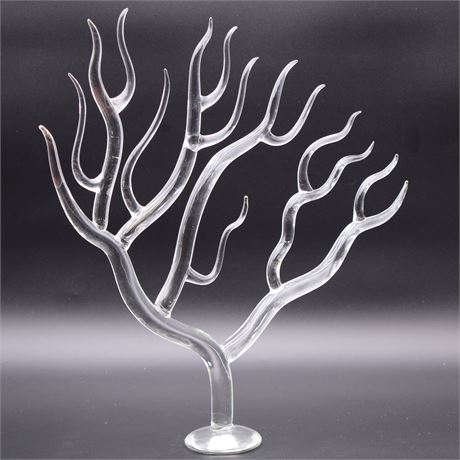 Large Handblown Crystal Tree Sculpture