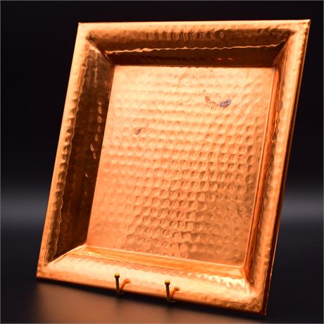 Square Hammered Finish Decorative Copper Platter