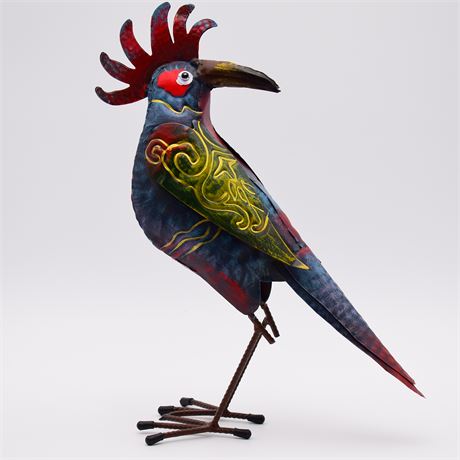 Colorful Metal Bird Scuplture