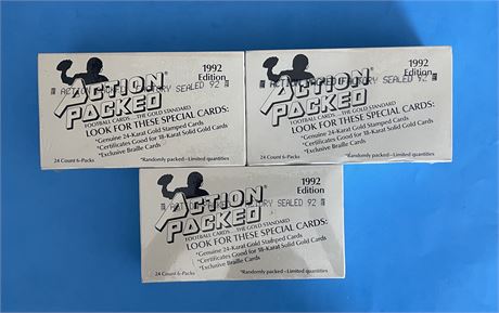1992 Action Packed Football Cards Gold Standard Box Lot (3)