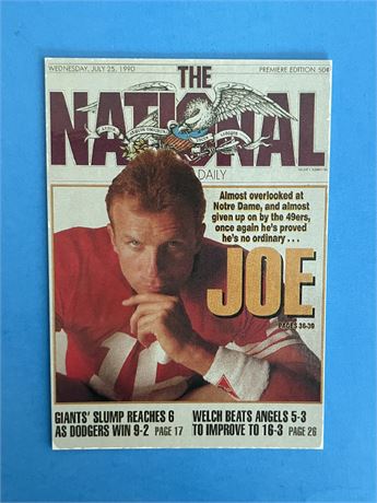 1990 The National Daily Joe Montana Card /15,000