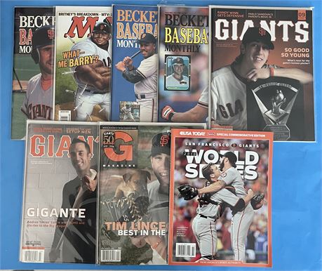 San Francisco Giants Magazine Lot (8) w/ 2010 World Series Edition