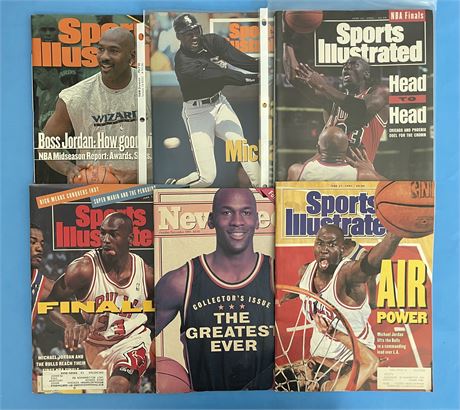 1991-2000 Sports Illustrated & Newsweek Michael Jordan Magazines Lot (6)