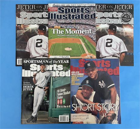 1997-2014 Sports Illustrated Derek Jeter Magazines Lot (5)