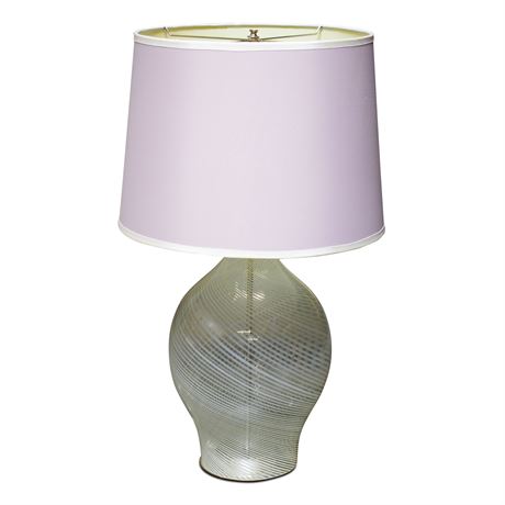 Modern Large Glass Striped Table Lamp