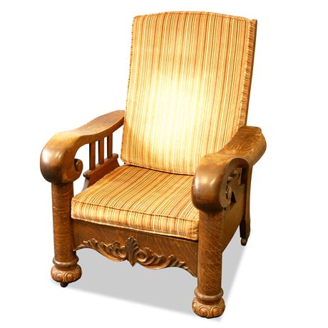 Morris Chair Recliner w/Claw Feet
