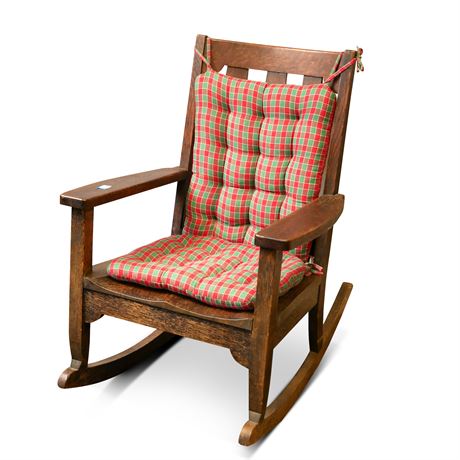 Solid Distressed Wood Rocking Chair