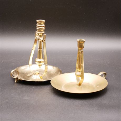 Brass Gimbal Sconce Candleholders (Set of 2)