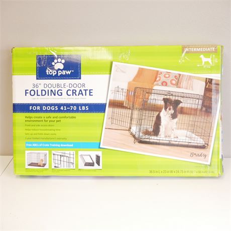 Top Paw 36" Double-Door Folding Crate