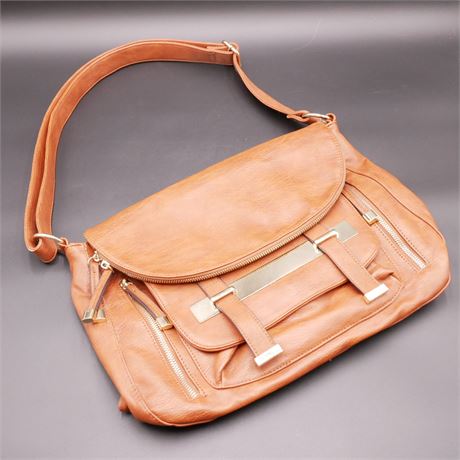 Call It Spring Brown Faux Leather Crossbody Saddle Bag