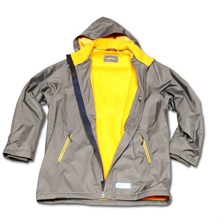 Orvis Gray & Orange Full Zip Hoodie Jacket Men's Size L