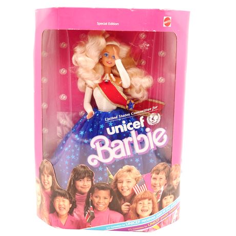 Mattel 1989 United States Committee for Unicef Barbie Doll - New in Box