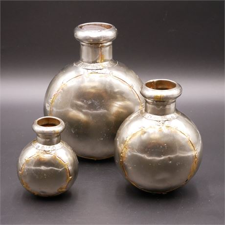 Metal Flasks Made in India (Set of 3)