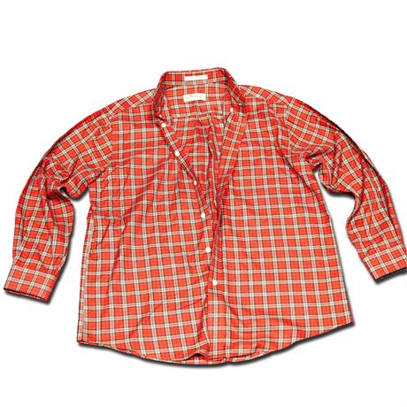 Orvis Red & Green 100% Cotton Plaid Flannel Shirt Men's Size L