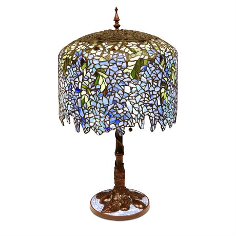 Tiffany-Style Stained Glass Tree Lamp