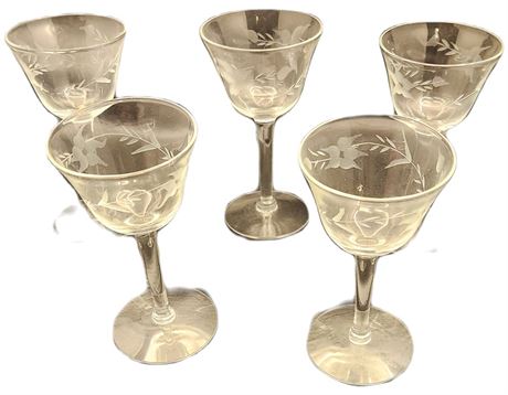 Vintage Cordial Wine Glasses
