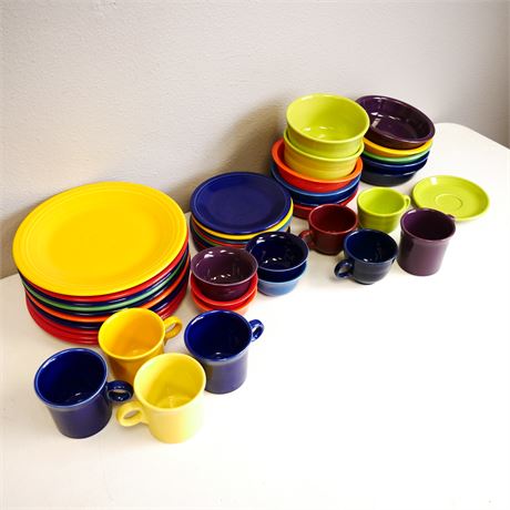Large Lot of Colorful Dishes by Fiesta (41pcs Total)