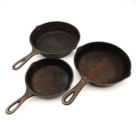 Cast Iron Skillets (Total of 3)