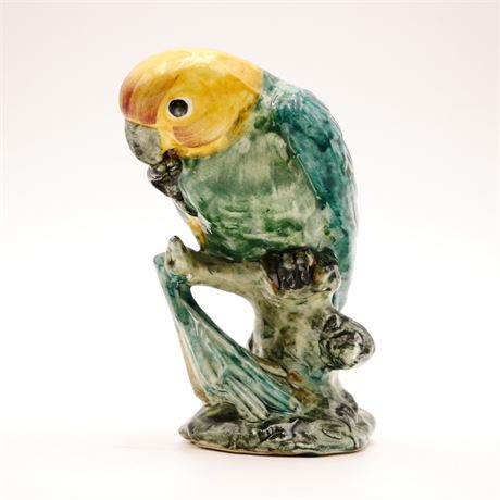 Stangl Pottery Teal & Yellow Parrot Figurine