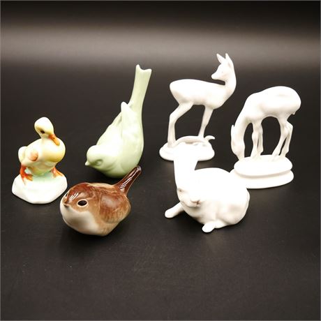 Small Ceramic Animal Figurines (Total of 6)