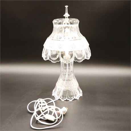 Cut Clear Glass Boudoir Vanity Table Lamp