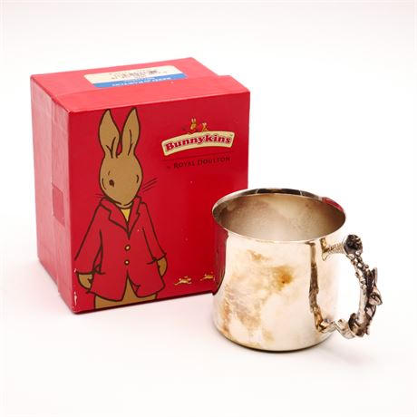 Reed & Barton Silverplated Baby Cup ft. Bunnykins by Royal Doulton