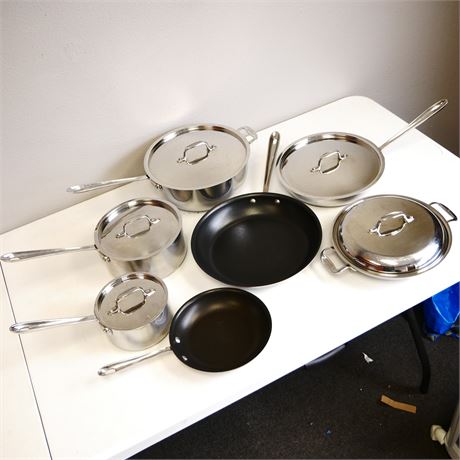 All-Clad Stainless Steel/Nonstick Cookware (13pcs Total)