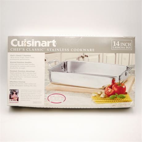Cuisinart Chef's Classic Stainless 14" Lasagna Pan - New in Box