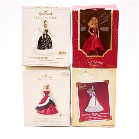 Holiday Barbie Keepsake Doll Ornaments Lot (Lot of 4)