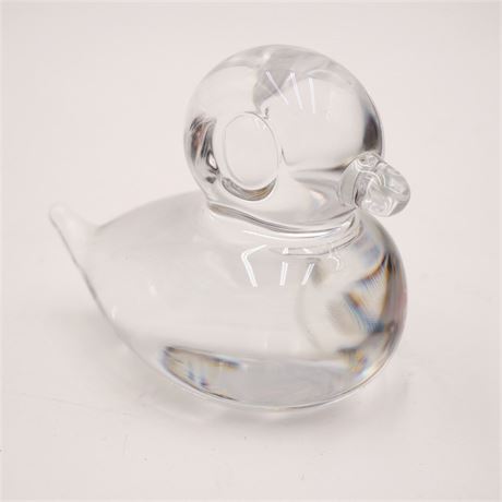 Vintage Folke Walving Rubber Ducky Signed & Numbered Crystal Paperweight
