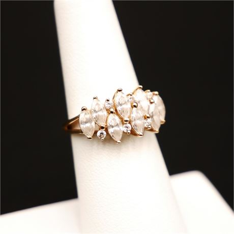 14K Gold Marquise Multi-Stone Ring